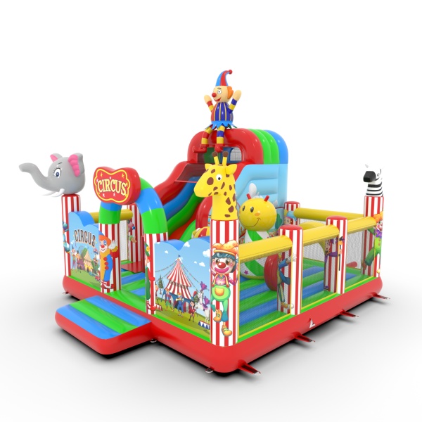Gonflable avec toboggan combo Cirque