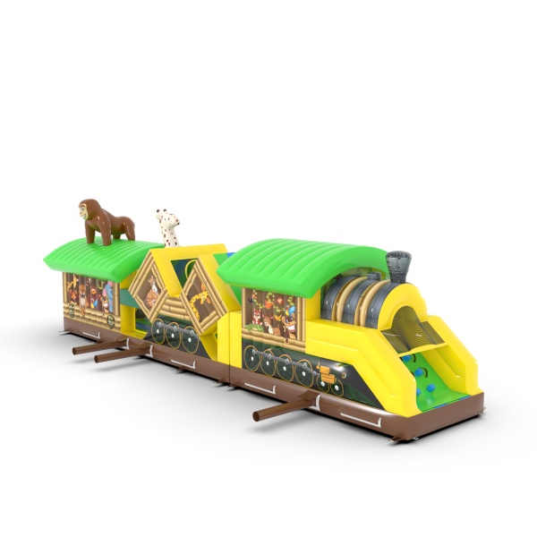 Parcours d'obstacles gonflable safari - 14,6 m