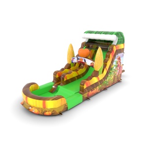 Toboggan gonflable aquatique sur le thème de la ferme