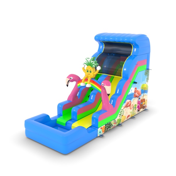 Toboggan gonflable aquatique sur le thème hawaïen