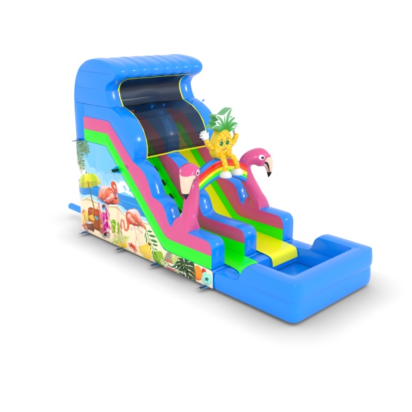 Toboggan gonflable aquatique sur le thème hawaïen