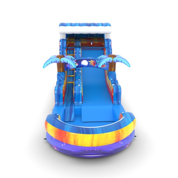 Toboggan gonflable aquatique sur le thème des animaux magiques