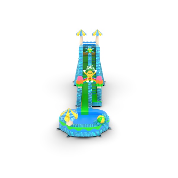 Toboggan gonflable aquatique sur le thème hawaïen - 12,9 m