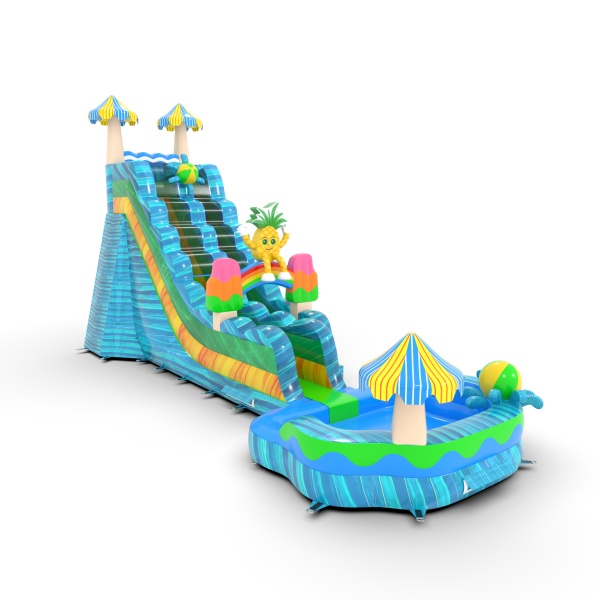 Toboggan gonflable aquatique sur le thème hawaïen - 12,9 m
