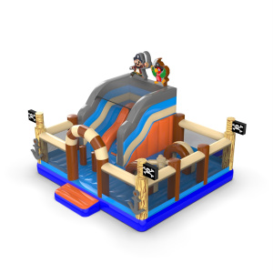 Aire de jeux gonflable 6x6 sur le thème des pirates