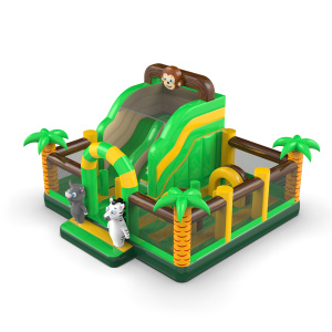 Aire de jeux gonflable 6x6 sur le thème de la jungle