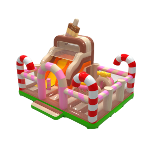 Aire de jeux gonflable 8x6 sur le thème des bonbons