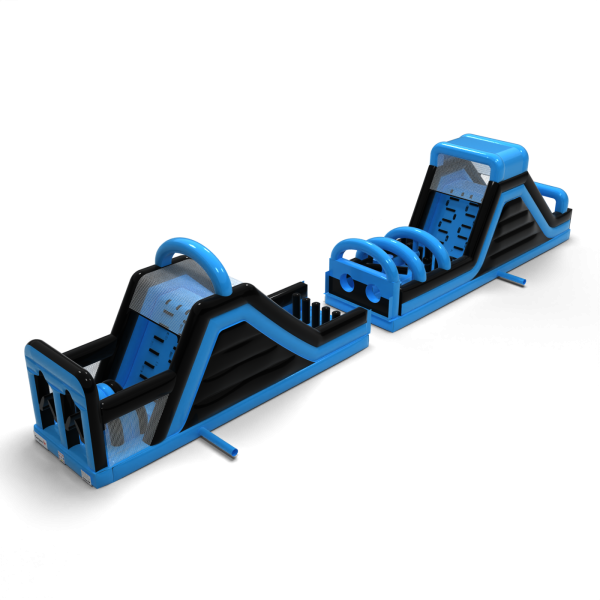 Parcours d'obstacles gonflable CrashKader Bleu - 22,5 m