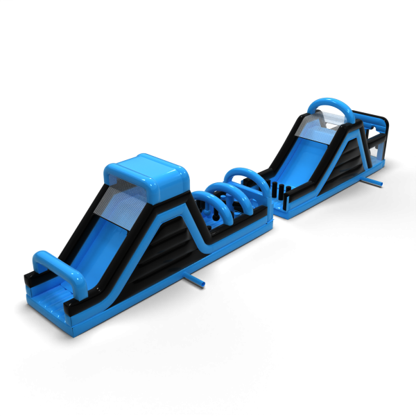 Parcours d'obstacles gonflable CrashKader Bleu - 22,5 m