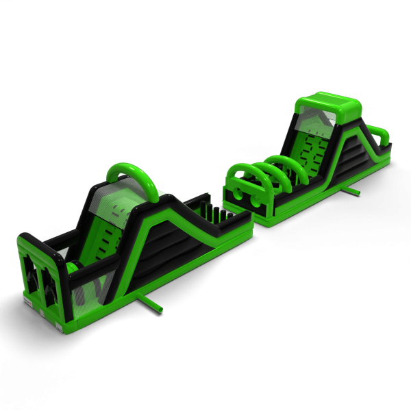 Parcours d'obstacles gonflable CrashKader Vert - 22,5 m