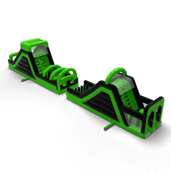 Parcours d'obstacles gonflable CrashKader Vert - 22,5 m