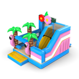 Gonflable avec toboggan - combo hawaïen