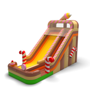 Toboggan gonflable agrandi sur le thème des bonbons