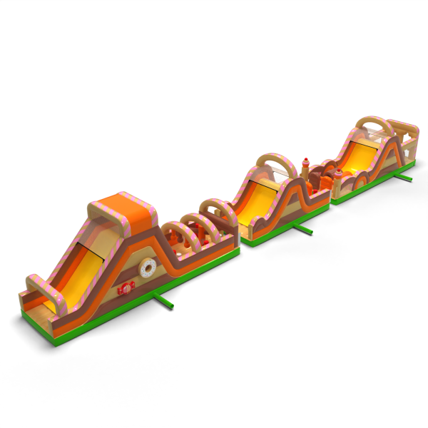 Parcours d'obstacles gonflable Bonbons - 30 m