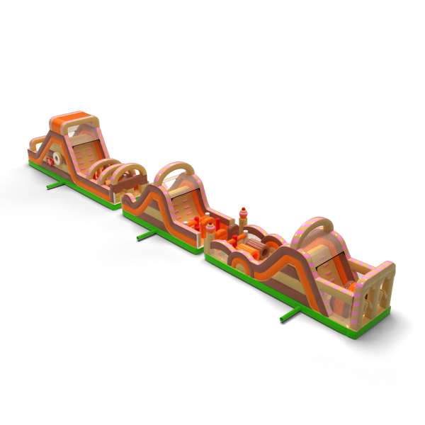 Parcours d'obstacles gonflable Bonbons - 30 m