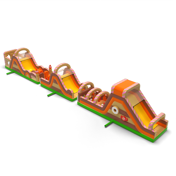 Parcours d'obstacles gonflable Bonbons - 30 m