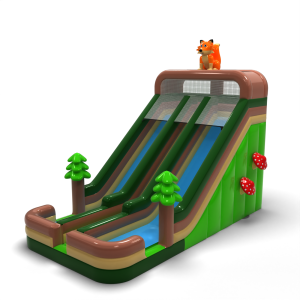 Toboggan gonflable doublement agrandi sur le thème de la forêt