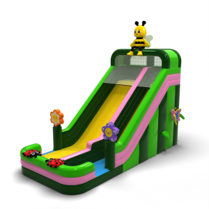 Toboggan gonflable agrandi sur le thème du printemps