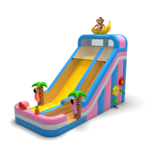 Toboggan gonflable agrandi à thème hawaïen