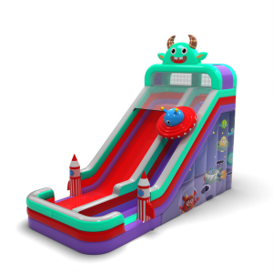 Toboggan gonflable agrandi sur le thème de l'espace