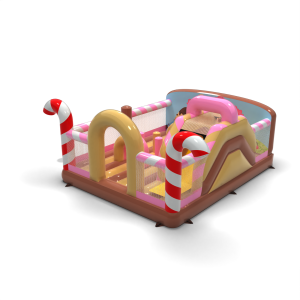 Aire de jeux gonflable 6x5 sur le thème des bonbons