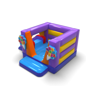 Petit château gonflable avec toboggan - sur le thème du parc d'attractions
