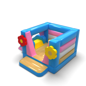 Petit château gonflable avec toboggan - thème hawaïen