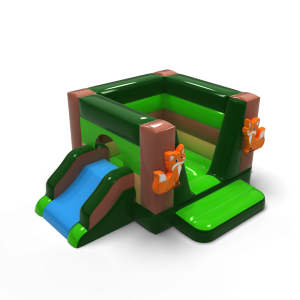Petit château gonflable avec toboggan - sur le thème de la forêt